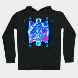 Abstract Neon Glitch - Geometric Pop Art Design Hoodie